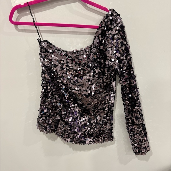 MSGM sequin one shoulder top size 42 - Picture 3 of 6